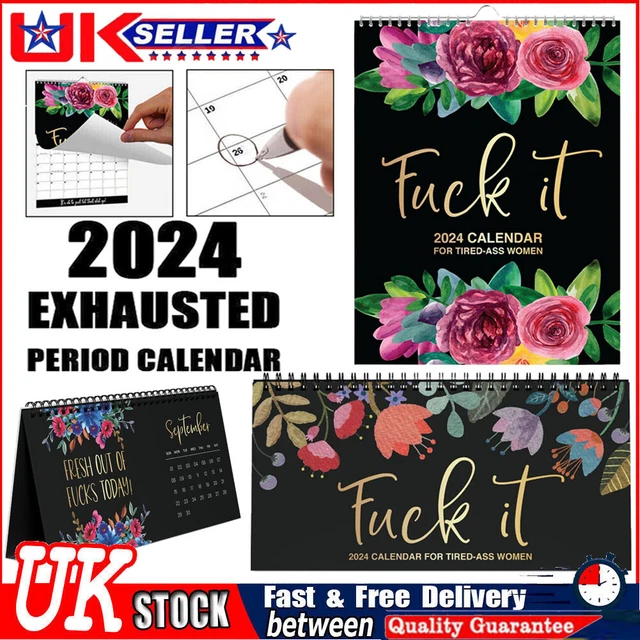 2024 SWEAR WORD Calendar with Coil Hanging Wall Calendar for Home