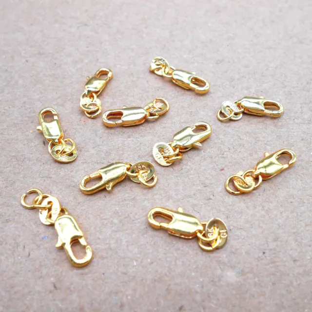 10PCS Jewelry Findings 18K Yellow Gold Filled Lobster Clasps GF DIY Wholesale