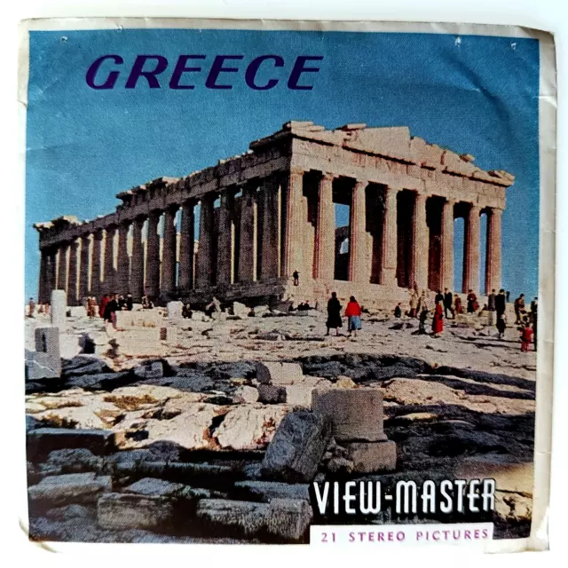 3x VIEW MASTER 3D REEL ⭐ GREECE ⭐ Athen, Griechenland, + Booklet ! Stereo C020