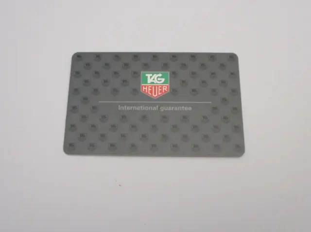 Tag Heuer Watch and Chronograph Open/Blank Two Year International Guaranty Card