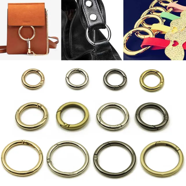 Metal O Ring Openable Keyring Bag Belt Strap Buckle Dog Chain Snap Clasp Clip