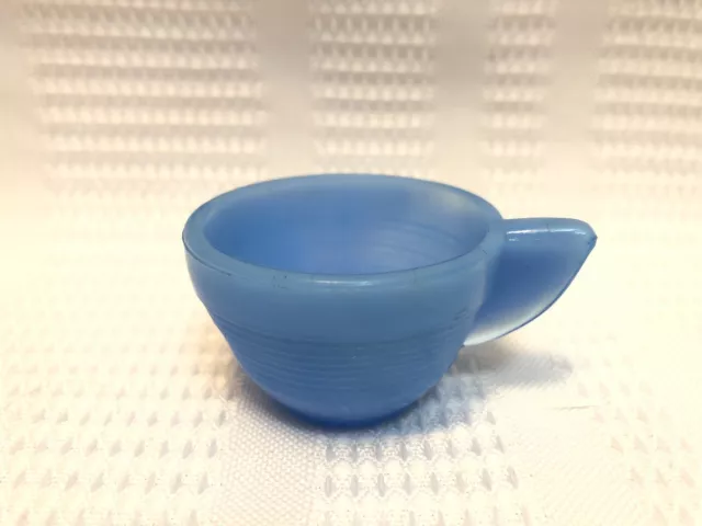 Akro Agate Blue Concentric Ring Tiny Childs Tea Set Ribbed Teacup