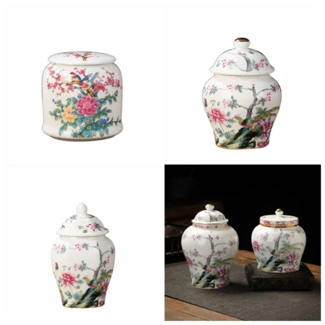 Chinese Style Tea Jar Ceramic Coffee Storage Organizer Tea Canister  Sugar