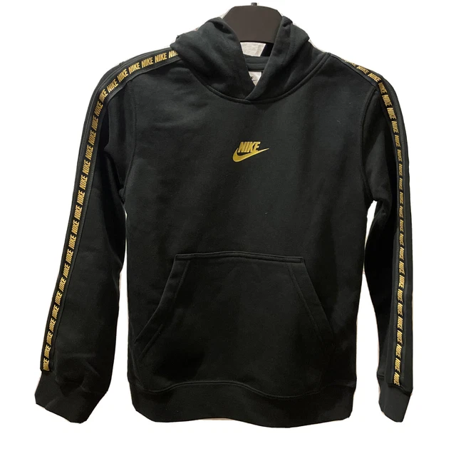 Nike junior Pullover hoodie sportswear kids repeat fleece top black