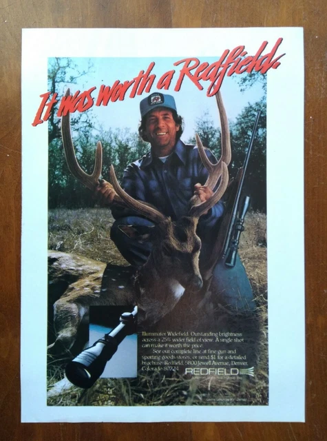 1982 Redfield Illuminator Widefield Scope Photo Deer Kill Pic Vintage Print Ad