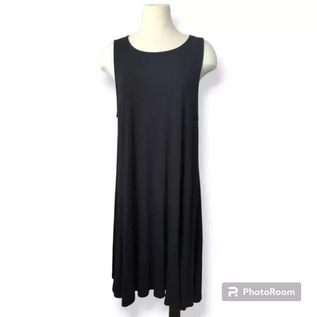 Old Navy Women's Black Sleeveless Jersey Knit Swing Tank Dress Size XL