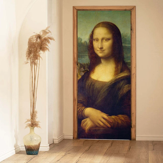 Decorazione adesiva Porta Gioconda sticker lavabile pvc varie misure
