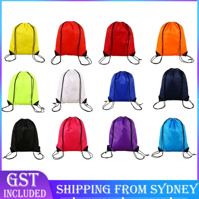 1X Backpack Sport Pack String Tote Gym Bag Cinch Sack School Drawstring Capacity