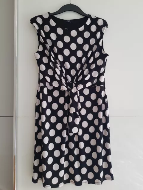 Etuikleid Wallis 42 L XL Polka Dots Black White Color Block Rockabilly Cocktail