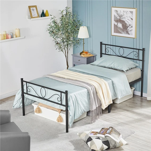 Cama Metal Cama Hierro Cama Industrial Doble Individual para colchón de 190 cm
