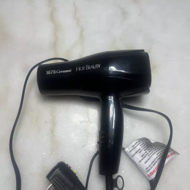 Hot Beauty 1875 Ceramic Styler Hair Styling Blow Dryer Mid Size Lightweight Used