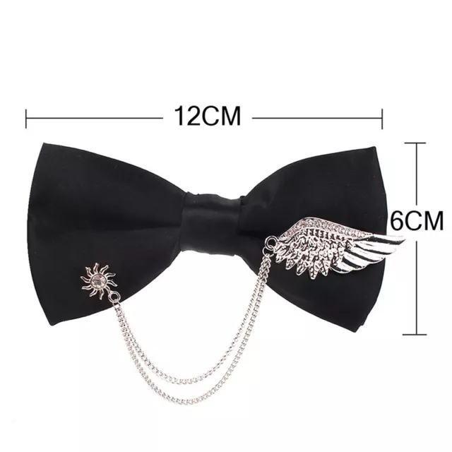 Men Black Bowtie Metal Decoratio Bow Tie For Men Women Uniform Collar Bowkno  ZT