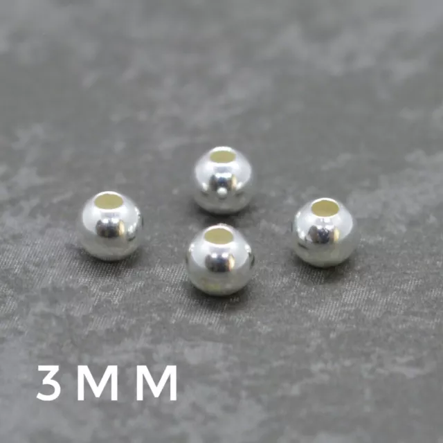 925 Sterling Silver ROUND SPACER BEADS 2mm, 3mm, 4mm, 5mm, 6mm, 8mm - wholesale 3
