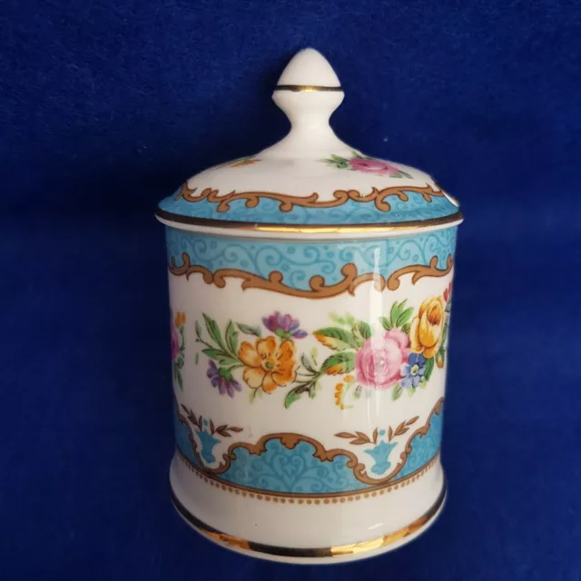 Crown Staffordshire Tunis Blue Fine Bone China mustard pot