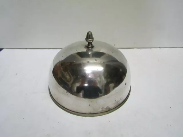 c..cloche de service en metal argente  argenterie