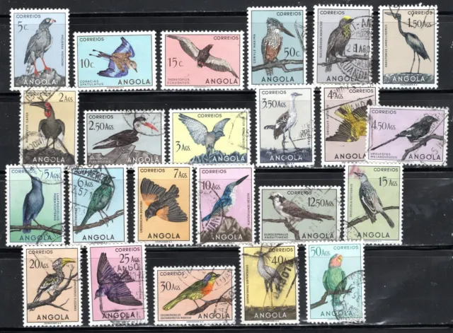 Angola Stamp Scott #333-356, Birds, Set of 24, Used, SCV$76.45