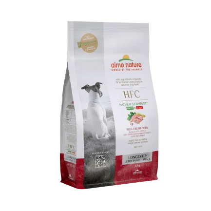 Almo Nature HFC Longevity XS-S Crocchette per Cani Taglia Piccola Maiale 1,2 kg