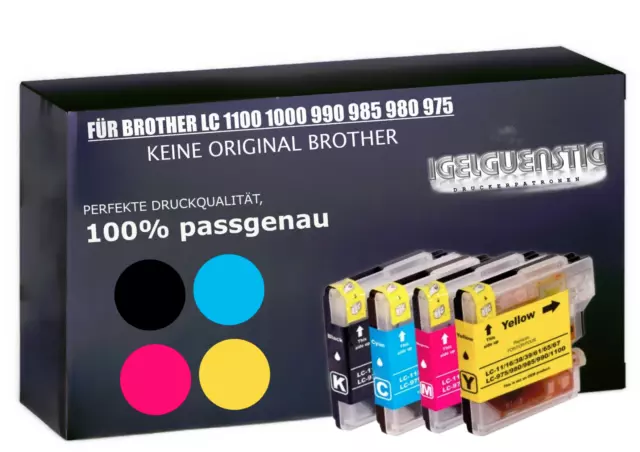 4x Tinte Patronen kompatibel für Brother LC1100XL MFC 790   990CW 5490CN 5890C