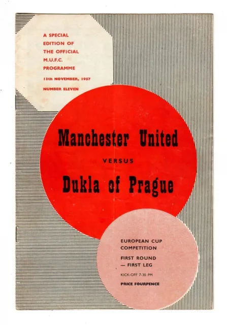 Manchester United v Dukla of Prague - 1957-58 European Cup - Football Programme