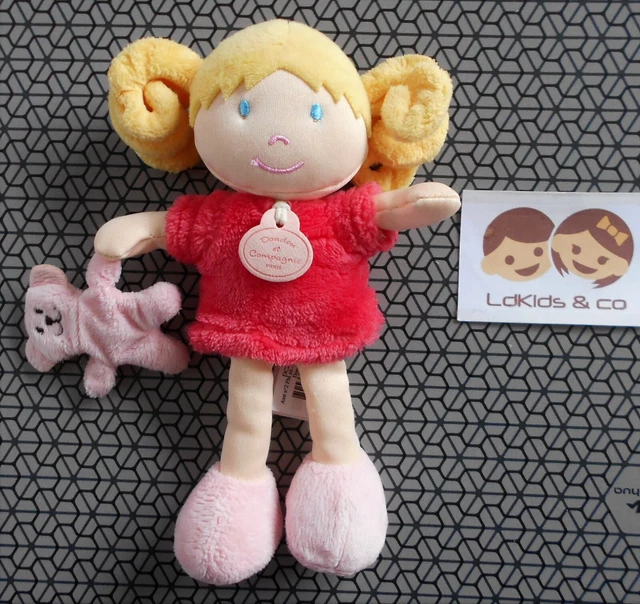 DOUDOU et COMPAGNIE PELUCHE POUPEE LES DEMOISELLES BLONDE NOUNOURS 20cm D1109