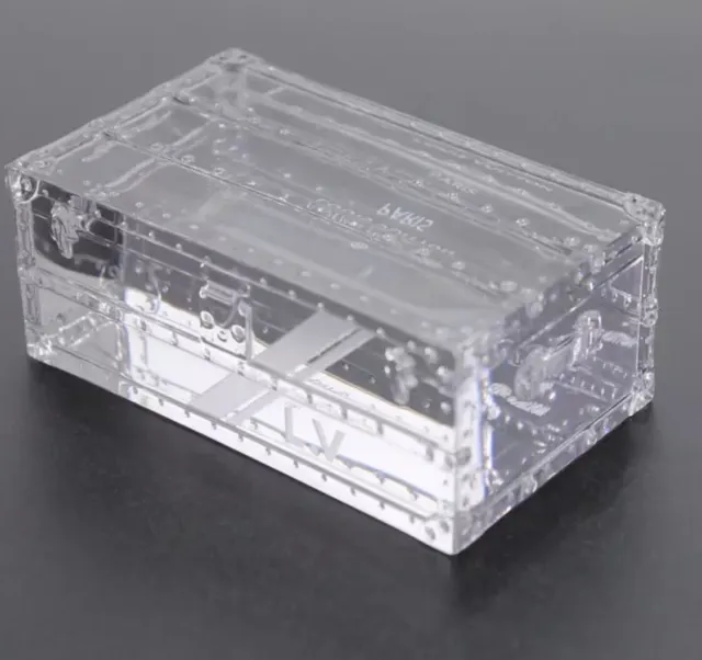 LOUIS VUITTON Crystal Trunk Paper Weight Glass VIP only Clear LV