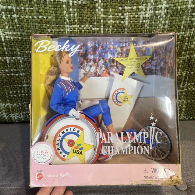 VTG 1999 Mattel FRIEND OF BARBIE Becky USA Paralympic Champion 24662 SEALED NIB