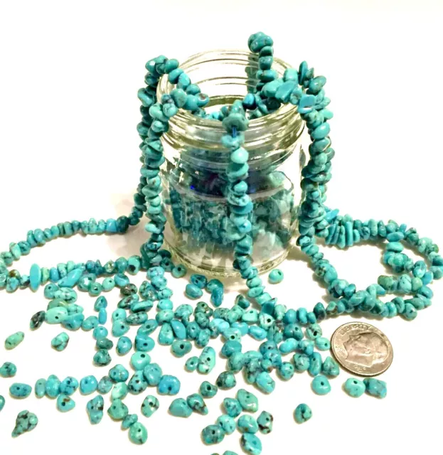 20 Campitos Turquoise BEADS Nugget Lot NATURAL Drilled Genuine Polished Gemstone