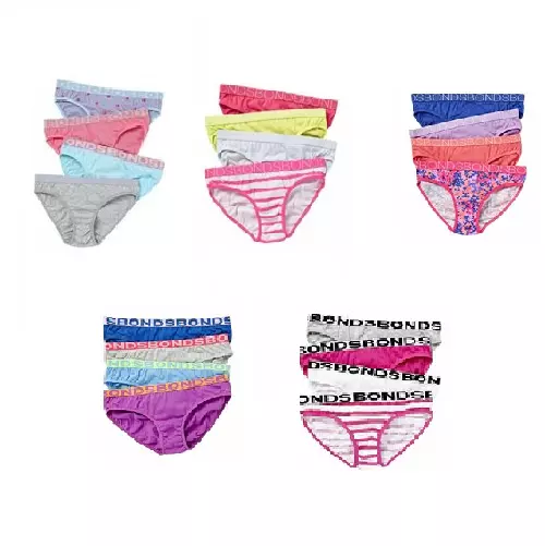 12 Pairs X Bonds Girls Underwear Kids Briefs Knickers Undies Assorted Colours