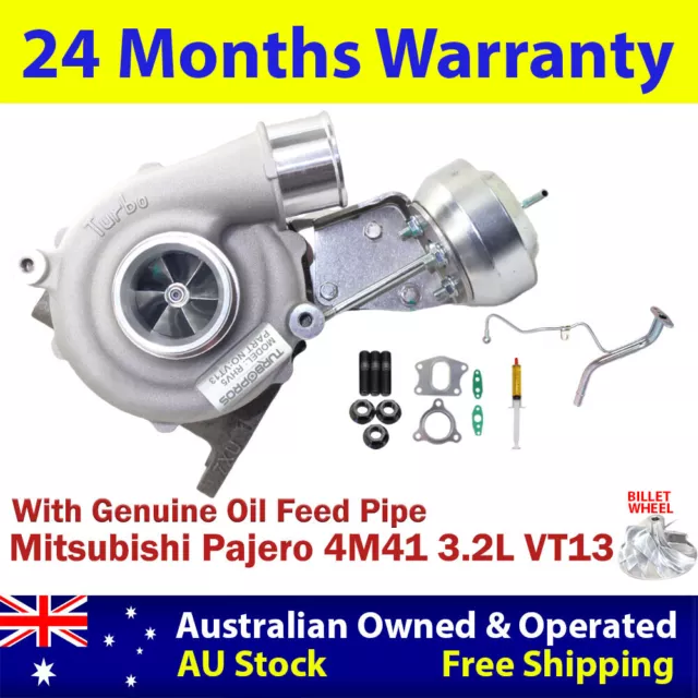 Upgrade Billet Turbo+Genuine Oil Feed Pipe For Mitsubishi Pajero 4M41 3.2L VT13