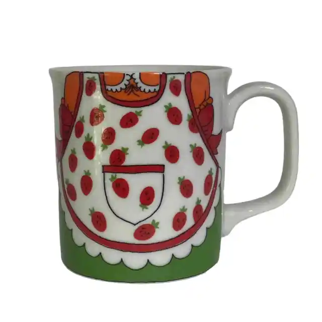 Vintage Fred Roberts San Francisco Strawberry Apron Mug / Cup / Made in Japan