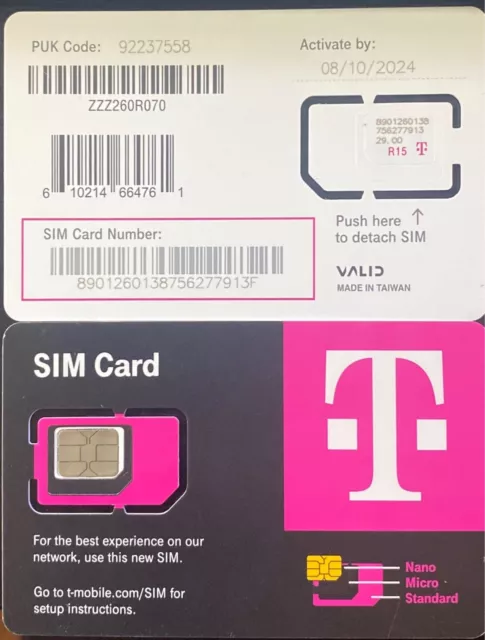 T-MOBILE Triple SIM Card R15 "3 in 1"  NANO 4G 5G LTE w/Free SIM Card Eject Tool