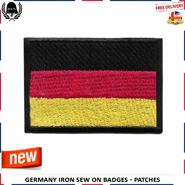 Deutschland Germany Flag Iron Sew On Patch Badge Embroidered Military Emblem