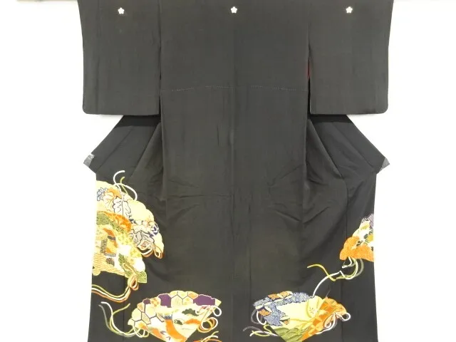 6841937: Japanese Kimono / Antique Tomesode / Kinsha / Embroidery / Paulownia