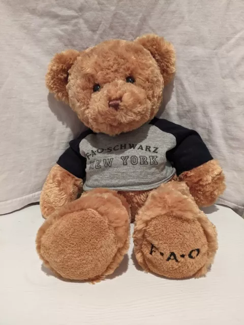 FAO Schwarz New York Teddy Bear Plush 16 Inch Size.