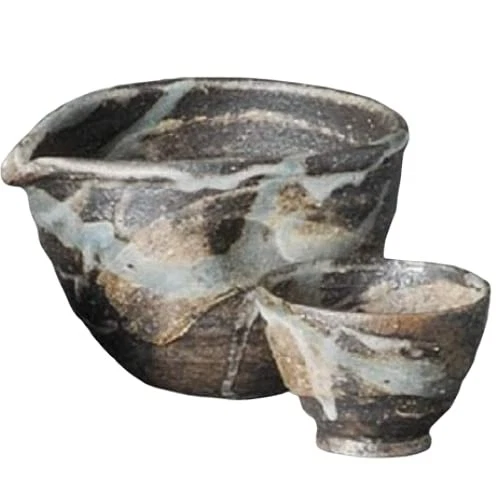 Bouteille De Saké Japonaise Tokkuri Avec Ochoko - 300ml - Akaiga, Traditionnel