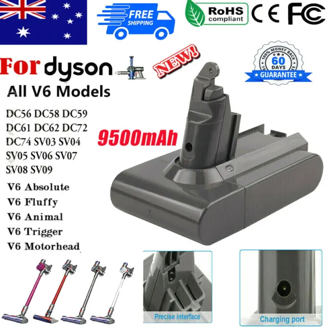 9500mAh Replacement Battery New For Dyson V6 DC58 DC59 DC61 DC62 DC74 SV03 SV10