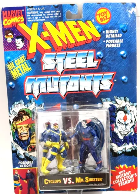 Marvel X-MEN Vintage 1994 Toy Biz Steel Mutants Cyclops & Mr. Sinister Die Cast