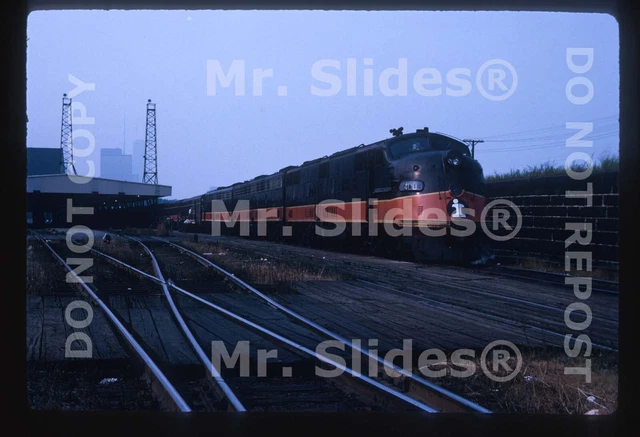 Original Slide IC Illinois Central E6A 4003 & 2 W/Passenger Train In 1970
