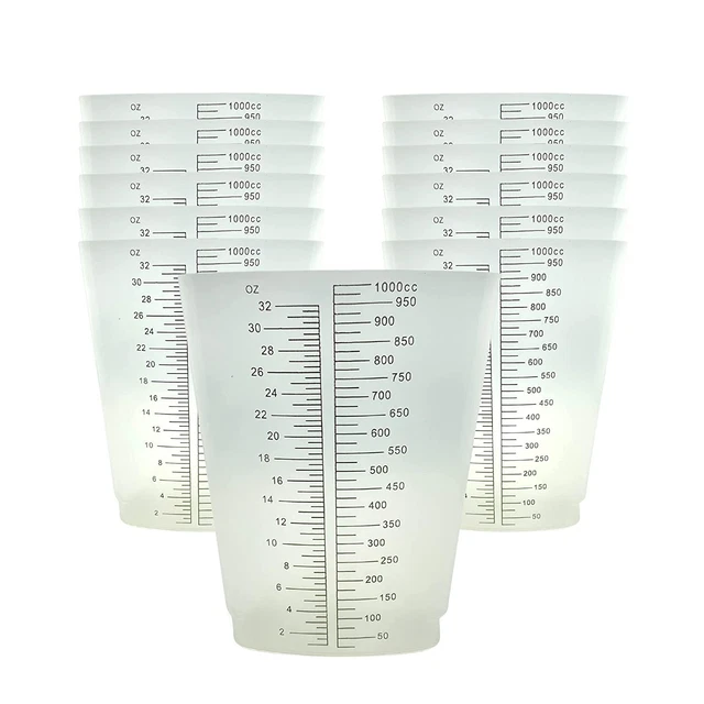 32Oz Triangular Paint/Epoxy Mixing Cups - Pack Of Ten - Ideal For Mixing And P