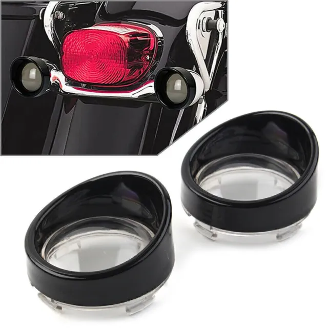 Copri obiettivo luce di svolta lunette visiera adatta Harley Davidson Softail nero mo