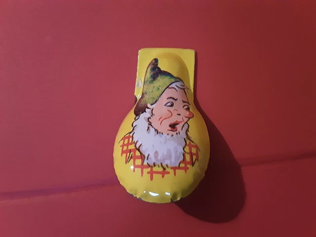 Ancien jouet clic-clac cri-cri tôle lithographiée clicker enfant chien