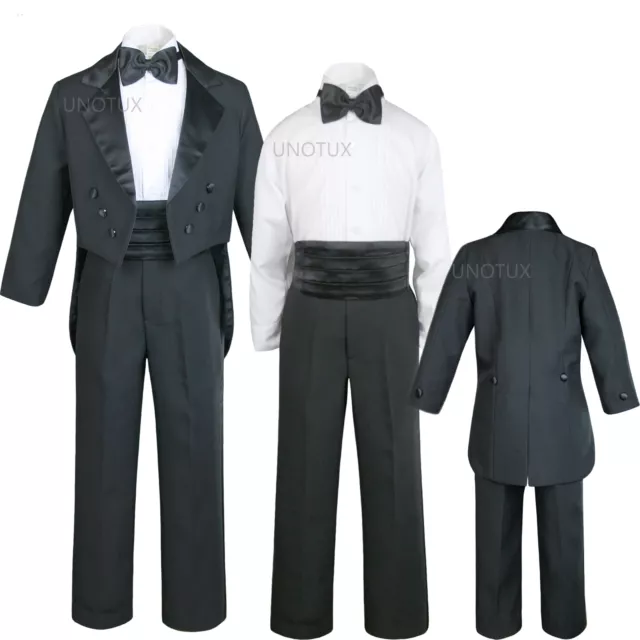 Infant Toddler Kid Teen Boy Wedding Tail Formal Tuxedo Suit Black size: S to 20