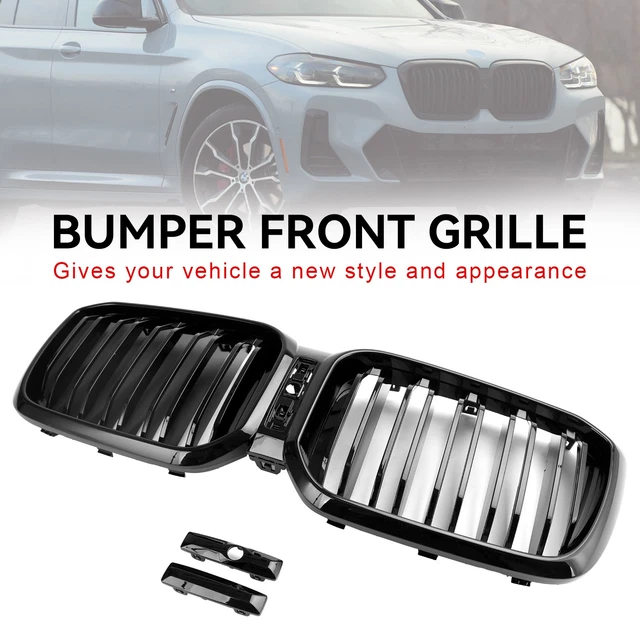 Gloss Black Kidney Grilles For BMW 7-Series G11 G12 (2016-2018) - Front Hood Grille Set