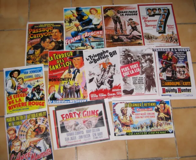 lot d'affiches westerns - Yul Brynner - Randolph Scott - Marlene Dietrich - VG++