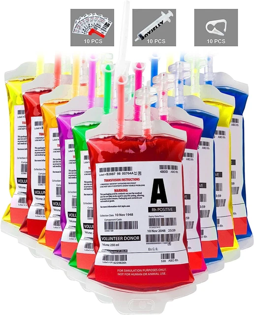 JOYIN Reusable Pouch for Drinks, Halloween Blood of Theme Parties 10 IV Bags