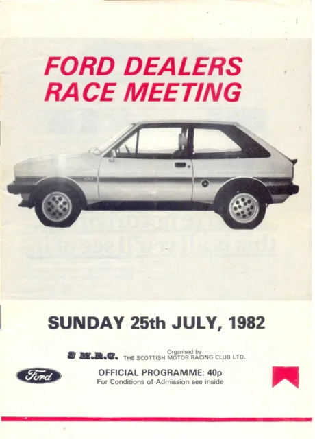 Concessionari Ford Race Meeting 25 Luglio 1982 Ingliston Edinburgh Autos Gt Fiesta