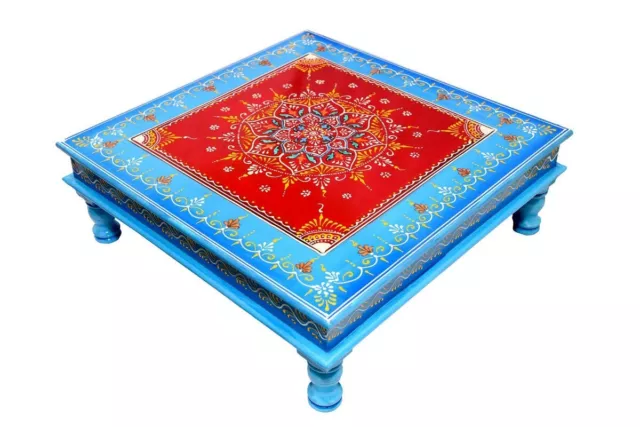 Hand Crafted Wooden Decorative Bajot Chowki Stand Multipurpose Stool