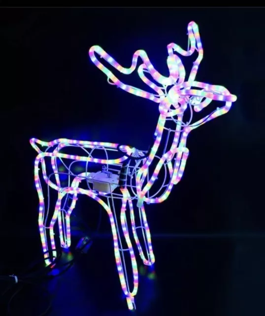 Renna Luminosa Di Babbo Natale Led Con Movimento Testa Multicolore reb