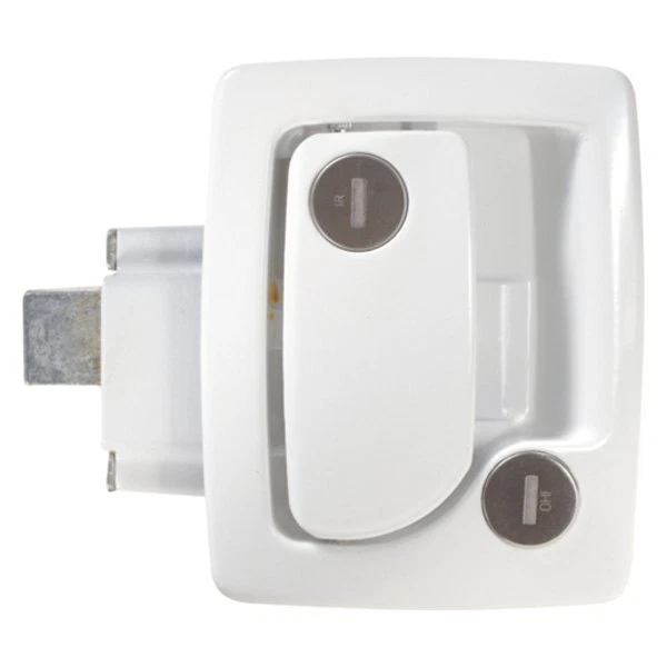 Trimark Steel White Standard Key Travel Trailer Entry Door Lock w Dead Bolt