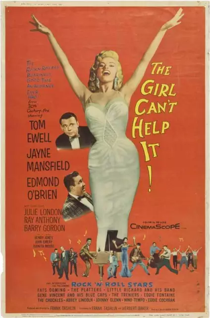 THE GIRL CAN'T HELP IT Movie POSTER 27x40 D Jayne Mansfield Tom Ewell Edmond
